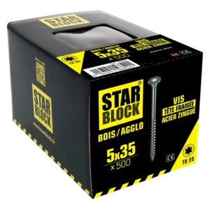 Hout / Spaanplaatschroef  5x35  Verzonken kop  Torx®  Verzinkt staal