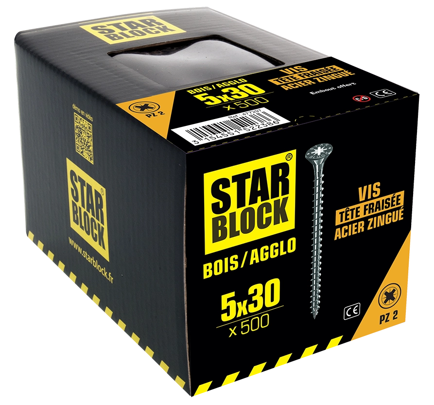 packaging-3154551522386-vis-boisagglo-pz-5×30-tete-fraisee-pz-acier-zingue-starblock